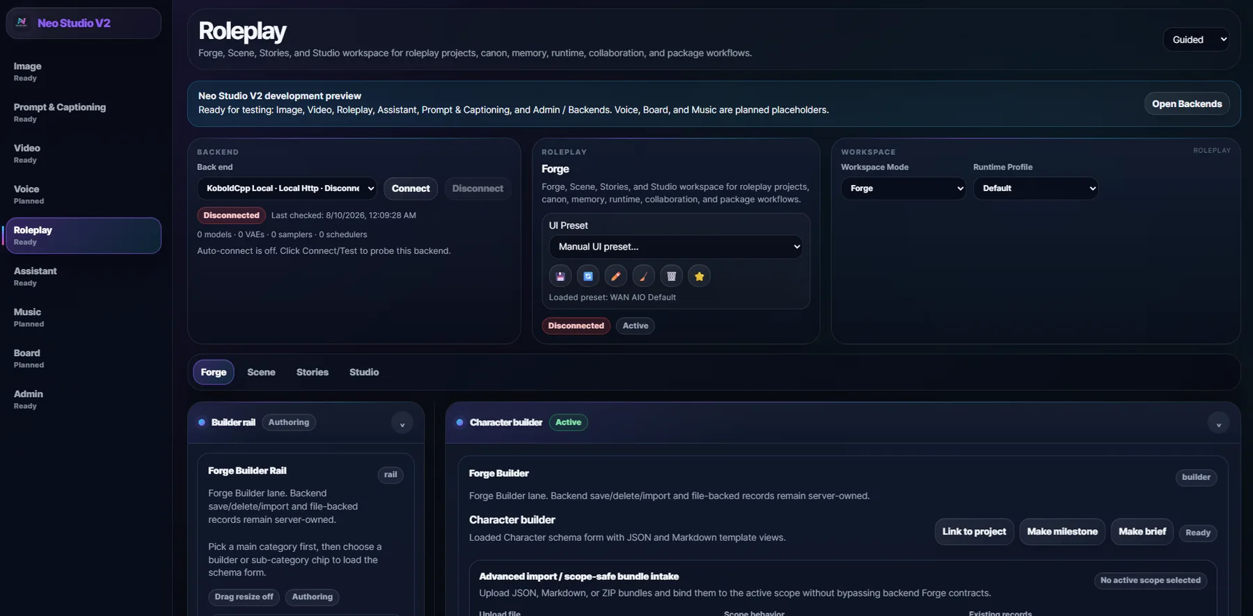 Neo Studio roleplay system